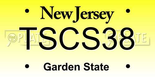 TSCS38 New Jersey License Plate