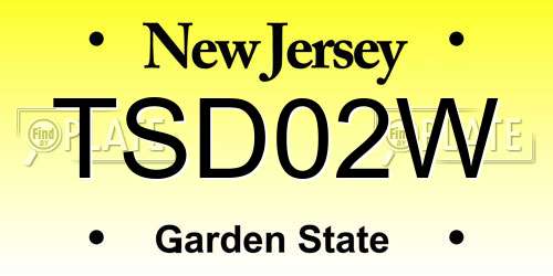 TSD02W New Jersey License Plate