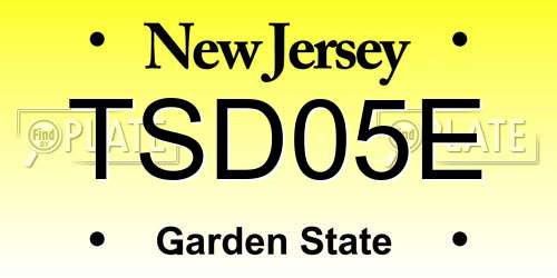 TSD05E New Jersey License Plate