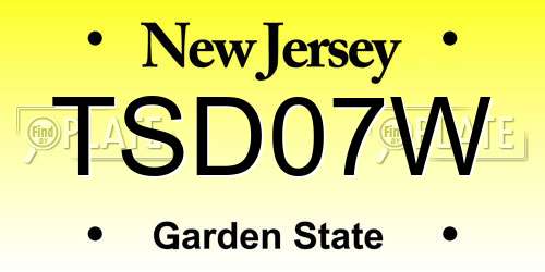 TSD07W New Jersey License Plate