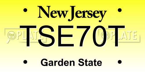 TSE70T New Jersey License Plate