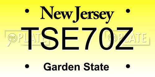 TSE70Z New Jersey License Plate