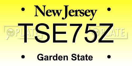 TSE75Z New Jersey License Plate