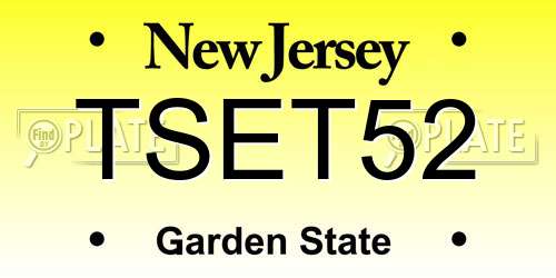 TSET52 New Jersey License Plate