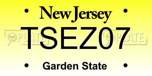 TSEZ07 New Jersey License Plate