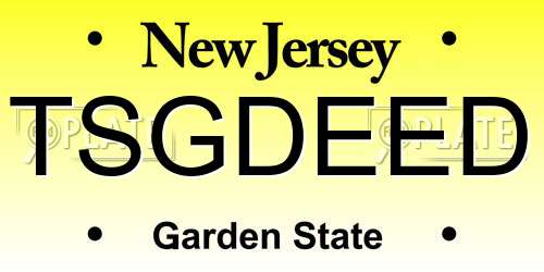 TSGDEED New Jersey License Plate