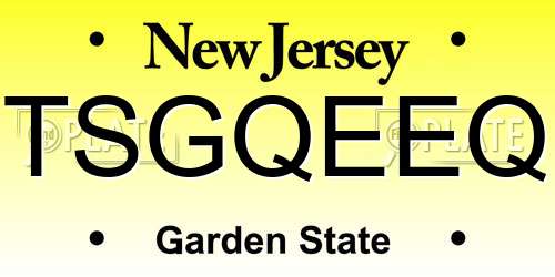 TSGQEEQ New Jersey License Plate