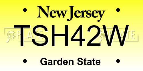 TSH42W New Jersey License Plate