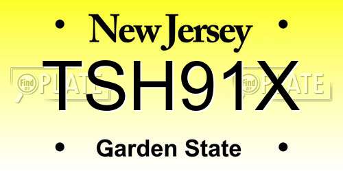 TSH91X New Jersey License Plate