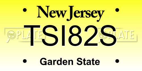 TSI82S New Jersey License Plate