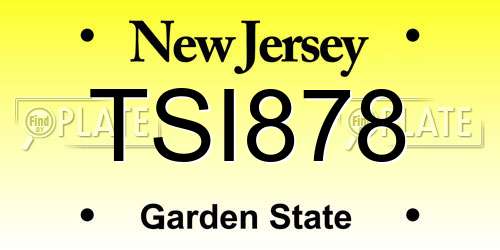 TSI878 New Jersey License Plate