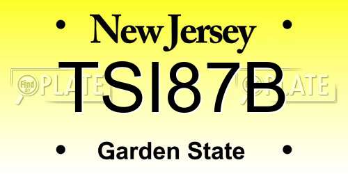 TSI87B New Jersey License Plate