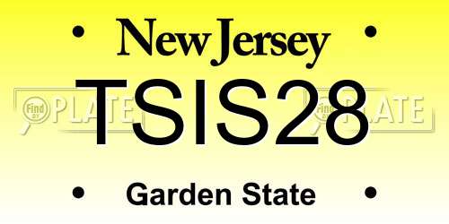 TSIS28 New Jersey License Plate