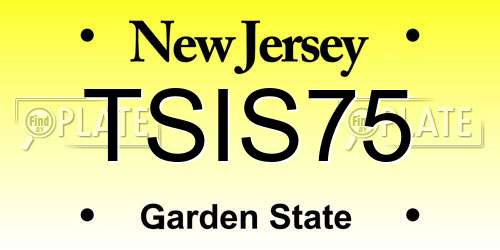 TSIS75 New Jersey License Plate