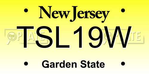 TSL19W New Jersey License Plate