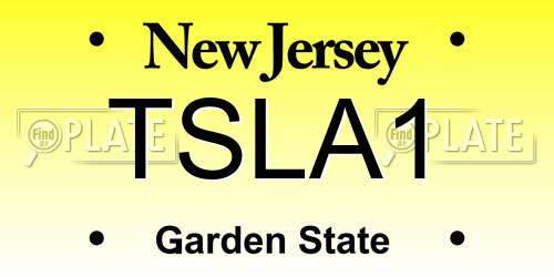 TSLA1 New Jersey License Plate