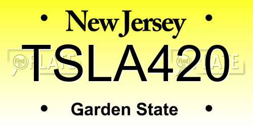 TSLA420 New Jersey License Plate