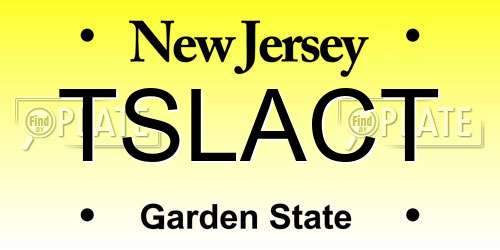 TSLACT New Jersey License Plate