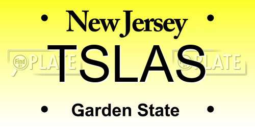 TSLAS New Jersey License Plate