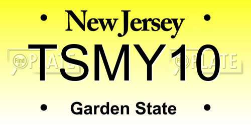 TSMY10 New Jersey License Plate