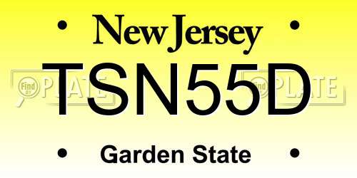 TSN55D New Jersey License Plate