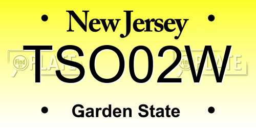 TSO02W New Jersey License Plate