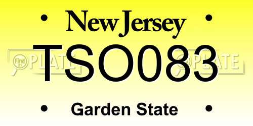 TSO083 New Jersey License Plate