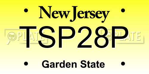 TSP28P New Jersey License Plate