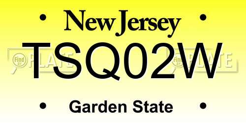 TSQ02W New Jersey License Plate