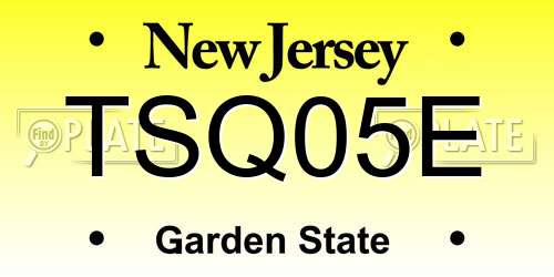 TSQ05E New Jersey License Plate