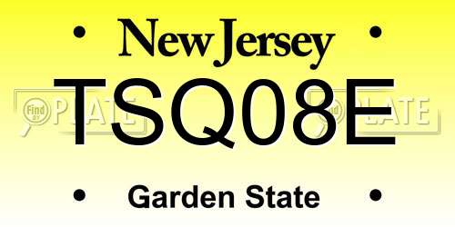 TSQ08E New Jersey License Plate