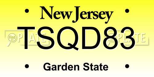 TSQD83 New Jersey License Plate