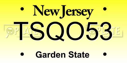 TSQO53 New Jersey License Plate