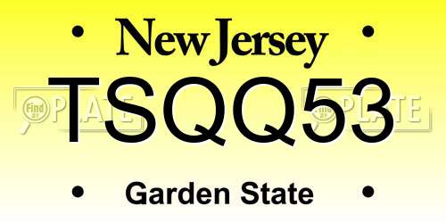 TSQQ53 New Jersey License Plate