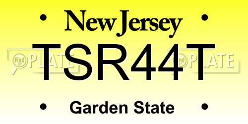 TSR44T New Jersey License Plate