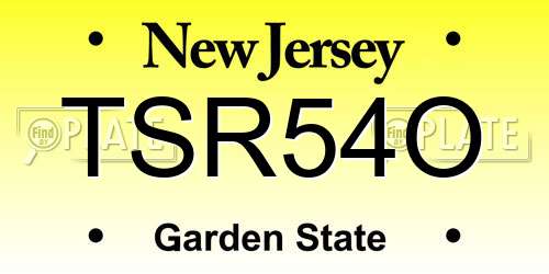 TSR54O New Jersey License Plate