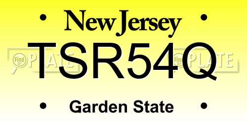TSR54Q New Jersey License Plate