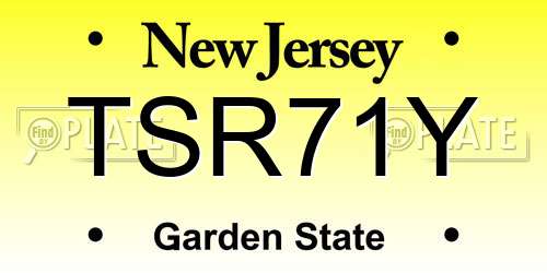 TSR71Y New Jersey License Plate