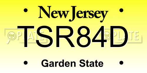 TSR84D New Jersey License Plate