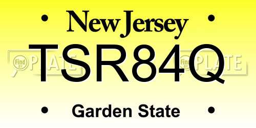 TSR84Q New Jersey License Plate