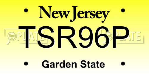 TSR96P New Jersey License Plate