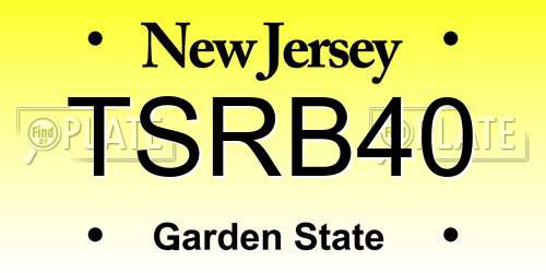TSRB40 New Jersey License Plate