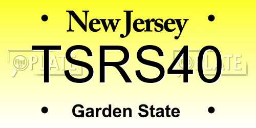 TSRS40 New Jersey License Plate