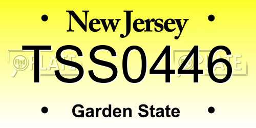 TSS0446 New Jersey License Plate
