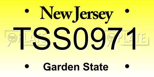TSS0971 New Jersey License Plate
