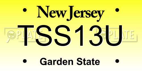 TSS13U New Jersey License Plate