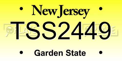 TSS2449 New Jersey License Plate