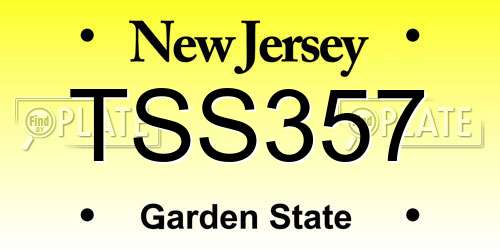 TSS357 New Jersey License Plate