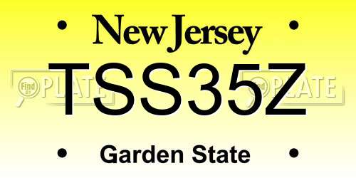 TSS35Z New Jersey License Plate