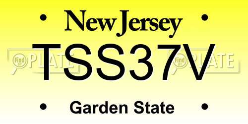 TSS37V New Jersey License Plate